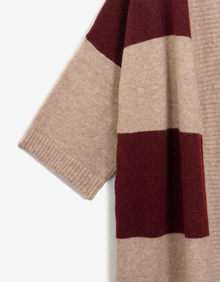 Ponchos Poncho Tejido Rayado - Combinacion Multicolor