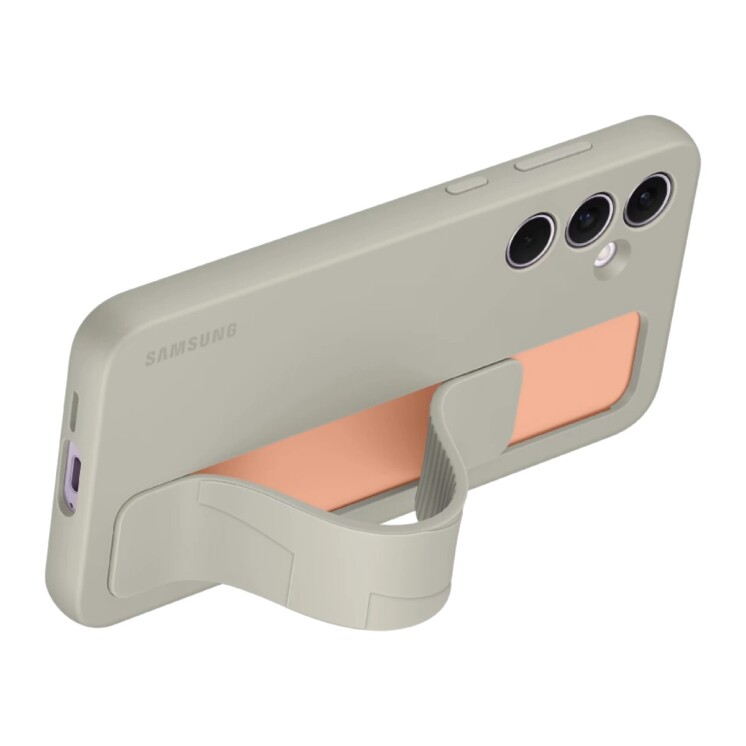 Funda Samsung Standing Grip Case con Correa y Soporte para Galaxy A55 5G Gray