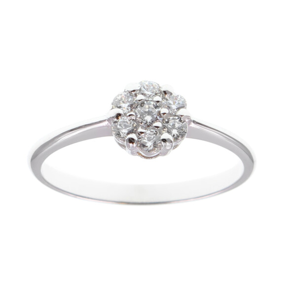 Anillo Corina en oro blanco 18k con circonias Anillo Corina en oro blanco 18k con circonias