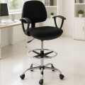 Silla alta de cajero Negro