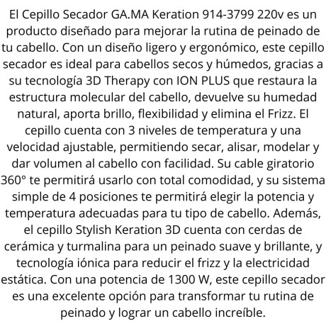 Cepillo secador Gama Keration Stylish 3D V01