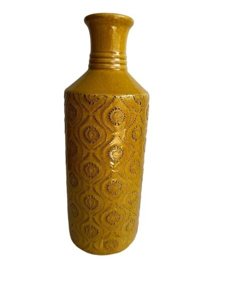 FLORERO ÉTNICO CERÁMICA 11X11X31 AMARILLO FLORERO ÉTNICO CERÁMICA 11X11X31 AMARILLO