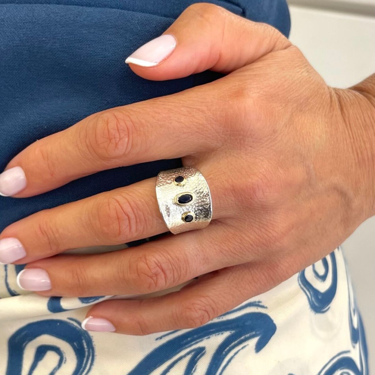 Anillo Orion Blue - Plata y Oro 