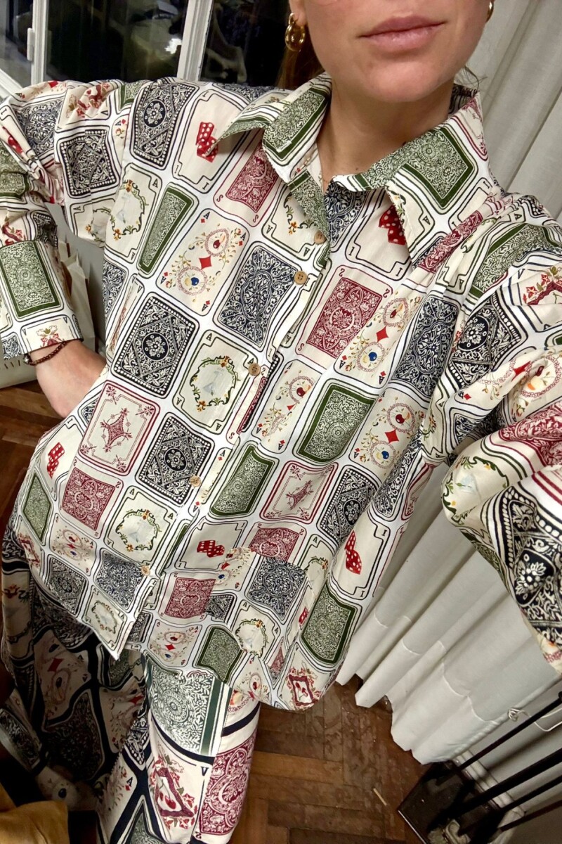 Camisa Onda Print Ludika Blanco