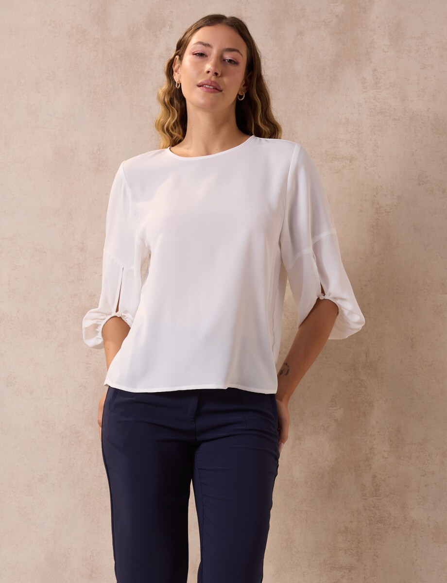 Blusa Manga Balloon - Blanco 