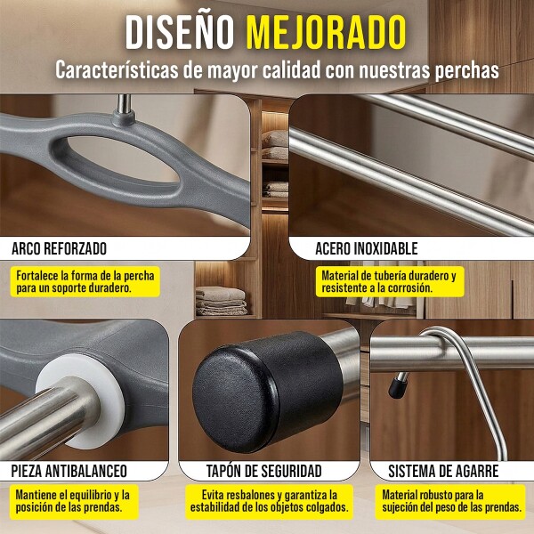 Percha De Ropa Pantalones 2 En 1 Organizador Antideslizantes Acero Inoxidable Imback Plateado Percha De Ropa Pantalones 2 En 1 Organizador Antideslizantes Acero Inoxidable Imback Plateado