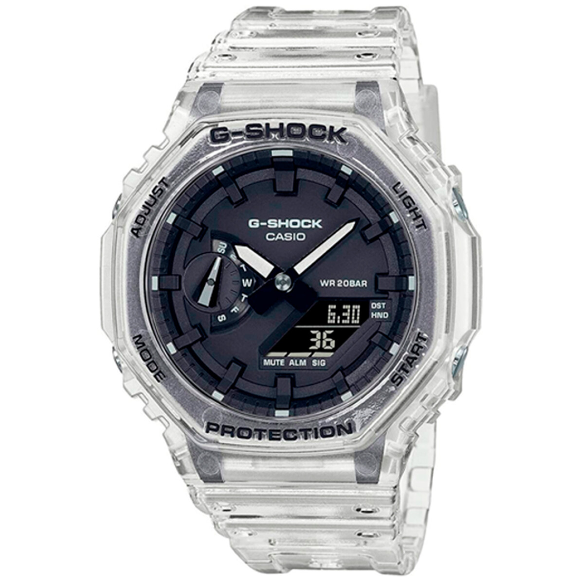 Reloj CASIO G-SHOCK GA2100SKE-7ADR en Resina Transparente Esfera 48mm 