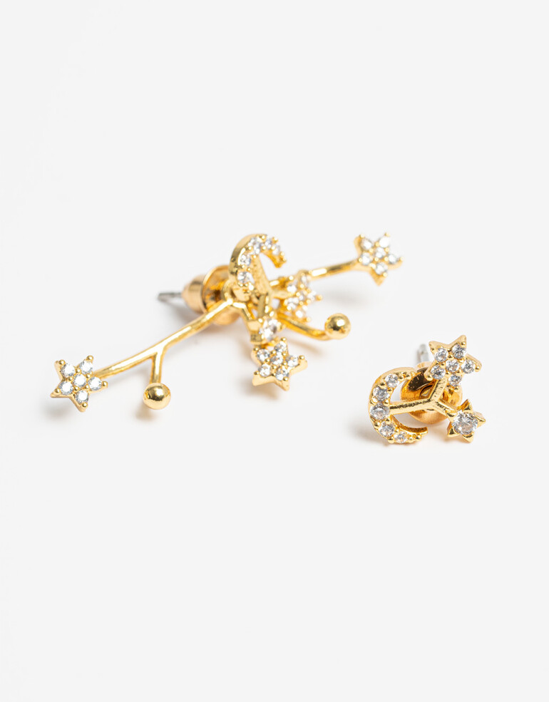 Aros Pasantes Cubic zirconia Aros Con Cubic Zirconia - Dorado