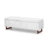 Banco Baul Patas Madera 140 x 50 x 48 Tapizado tela clara Banco Baul Patas Madera 140 x 50 x 48 Tapizado tela clara