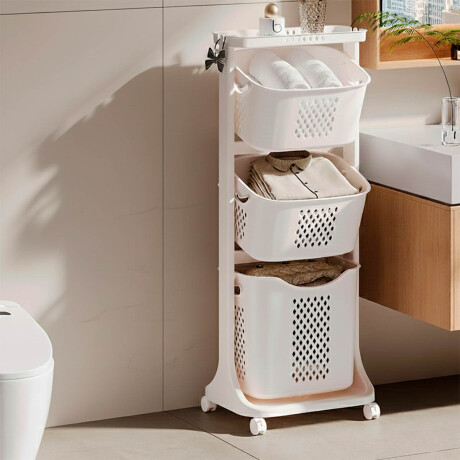 Carrito Organizador 3 Estantes Juguetes Ropa Baño Multi Blanco