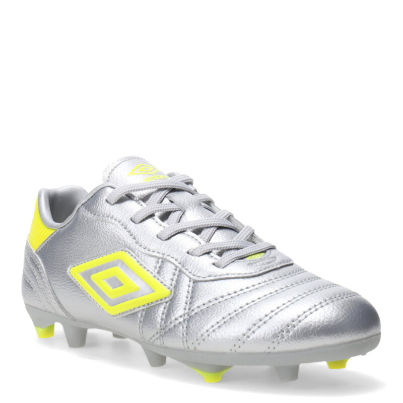Championes de Fútbol 11 Infantiles Umbro Touch HG Plateado - Amarillo Fluor