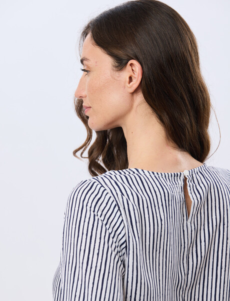 BLUSA CLÁSICA Raya Azul