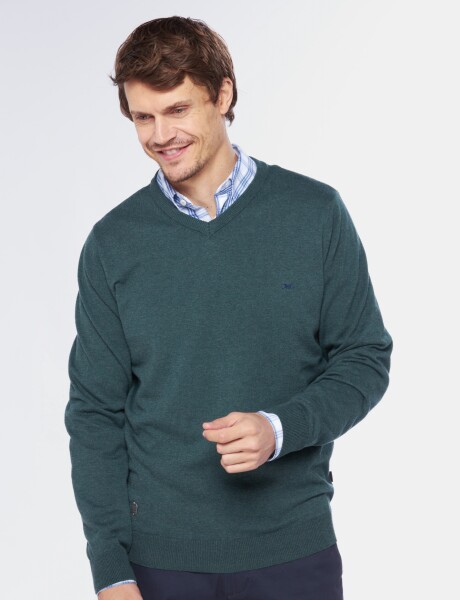 BUZO TEJIDO CUELLO EN V Verde