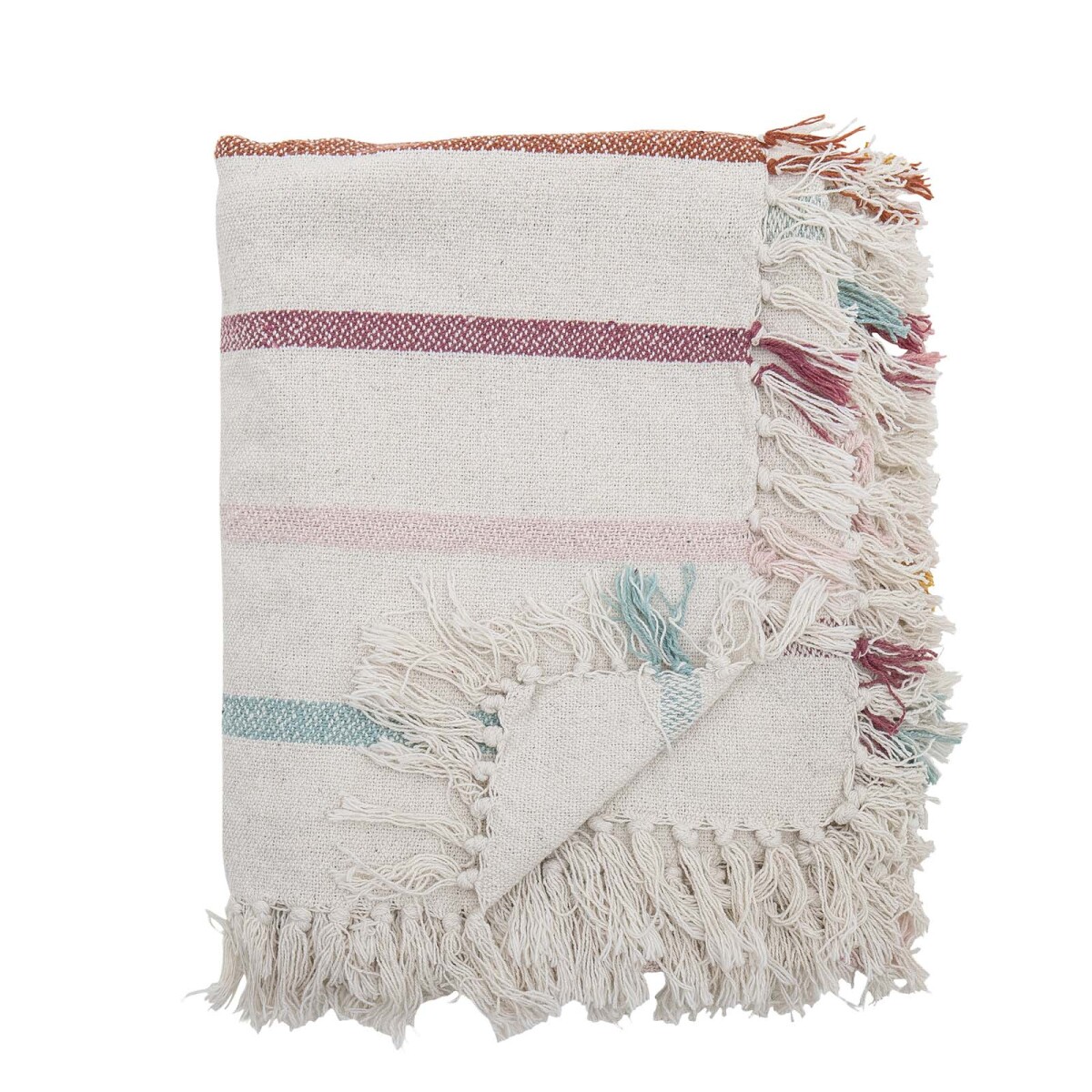 THROW - ALGODON NATURAL-BEIGE KIDS FREY STRIPES ARENA 