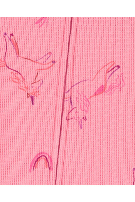 Pijama una pieza de algodón térmico con pie diseño unicornios. Talles 2-5T Pijama una pieza de algodón térmico con pie diseño unicornios. Talles 2-5T