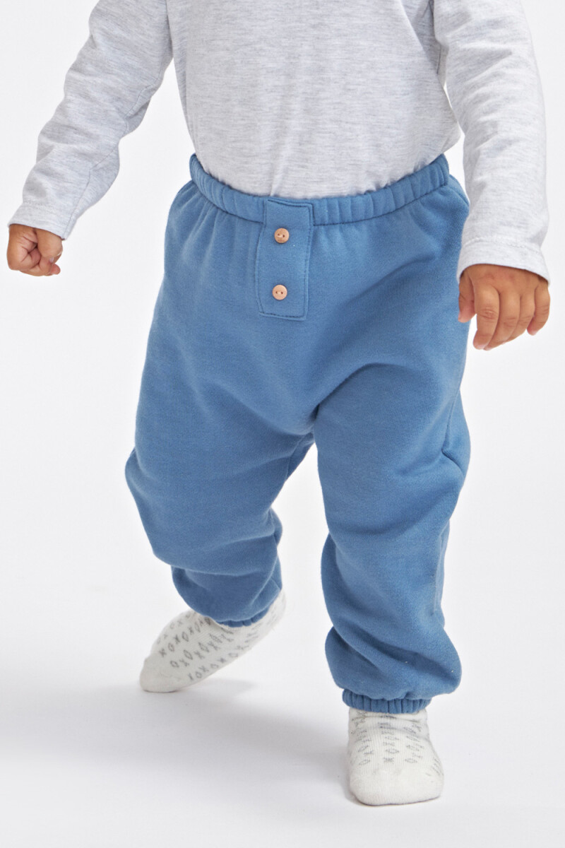 Pantalón deportivo con botones Azul