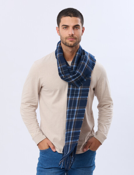 BUFANDA TEJIDA A CUADROS Denim