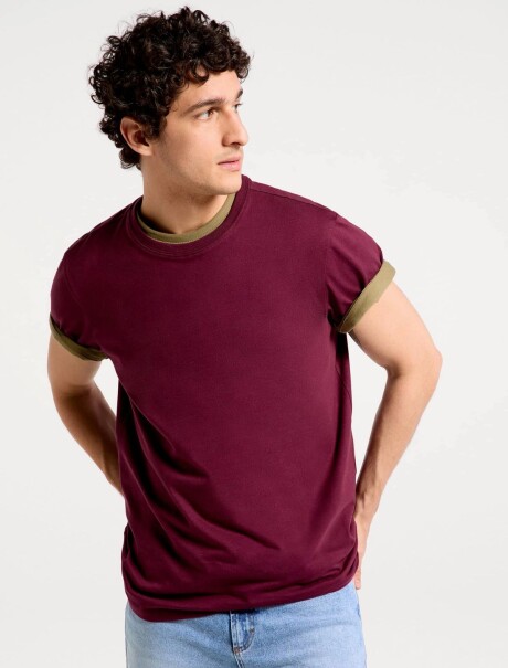 CAMISETA BÁSICA MANGA CORTA BORDEAUX