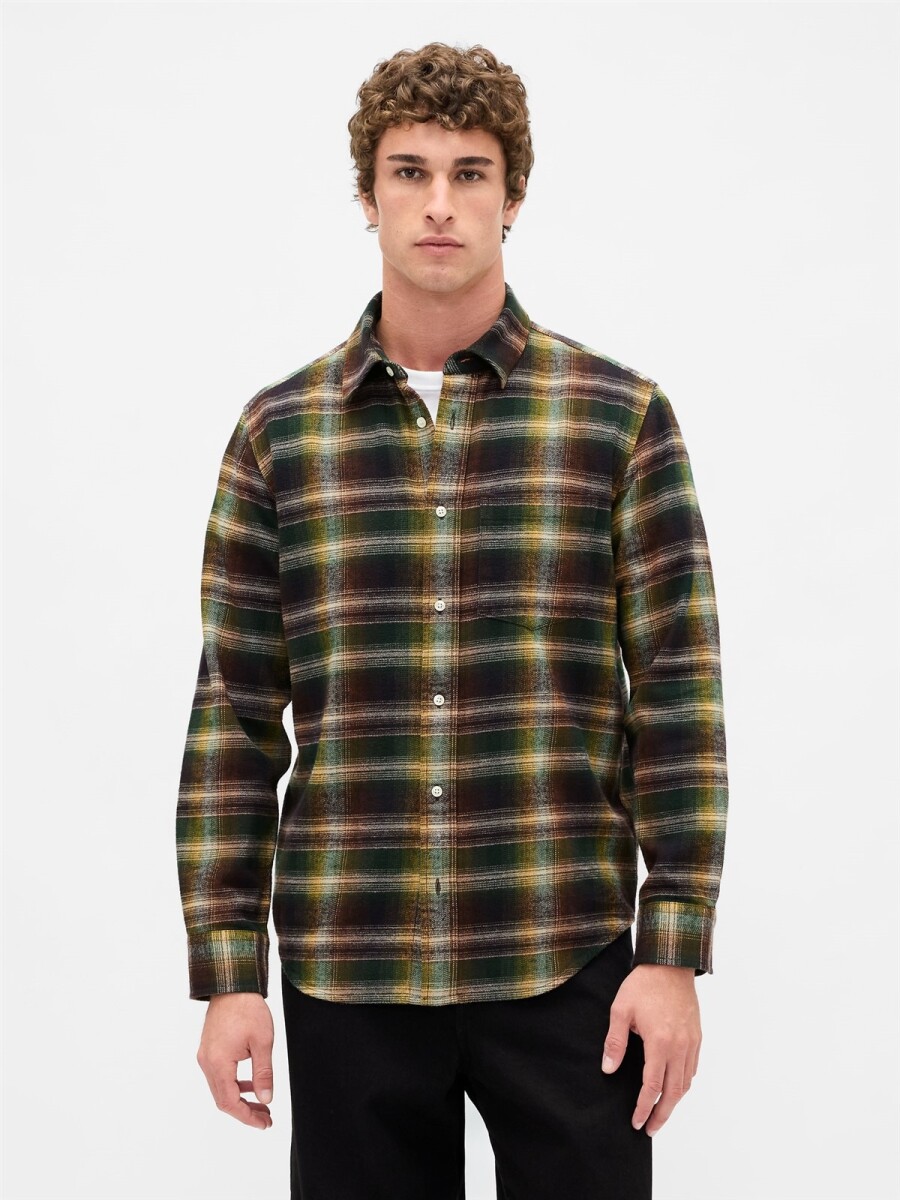 Camisa Flannel Hombre - Sp Black Shadow Plaid 