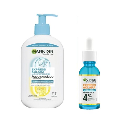 Pack Garnier Crema limpiadora + Serum Garnie Express Aclara Pack Garnier Crema limpiadora + Serum Garnie Express Aclara