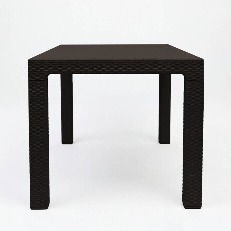 Mesa Comedor Exterior Jardín Rattan 150x90cm Armable Negro