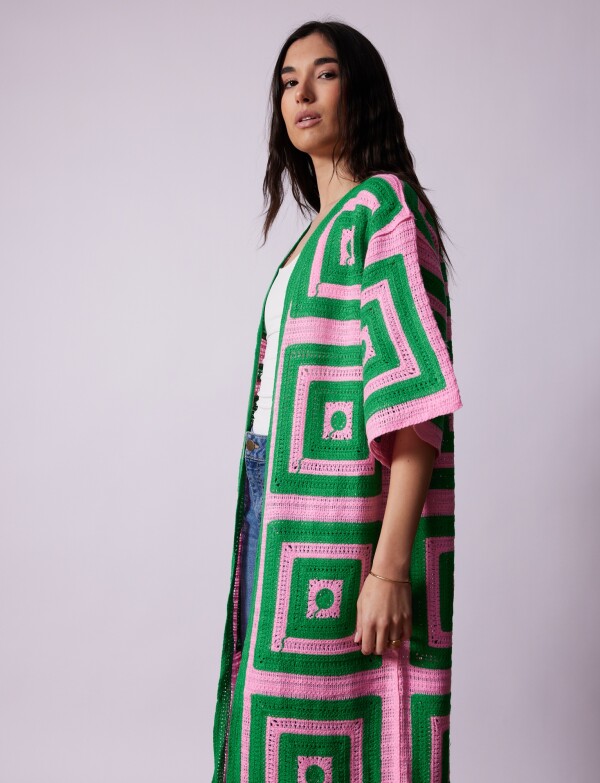Cardigan Largo ROSA/MULTI