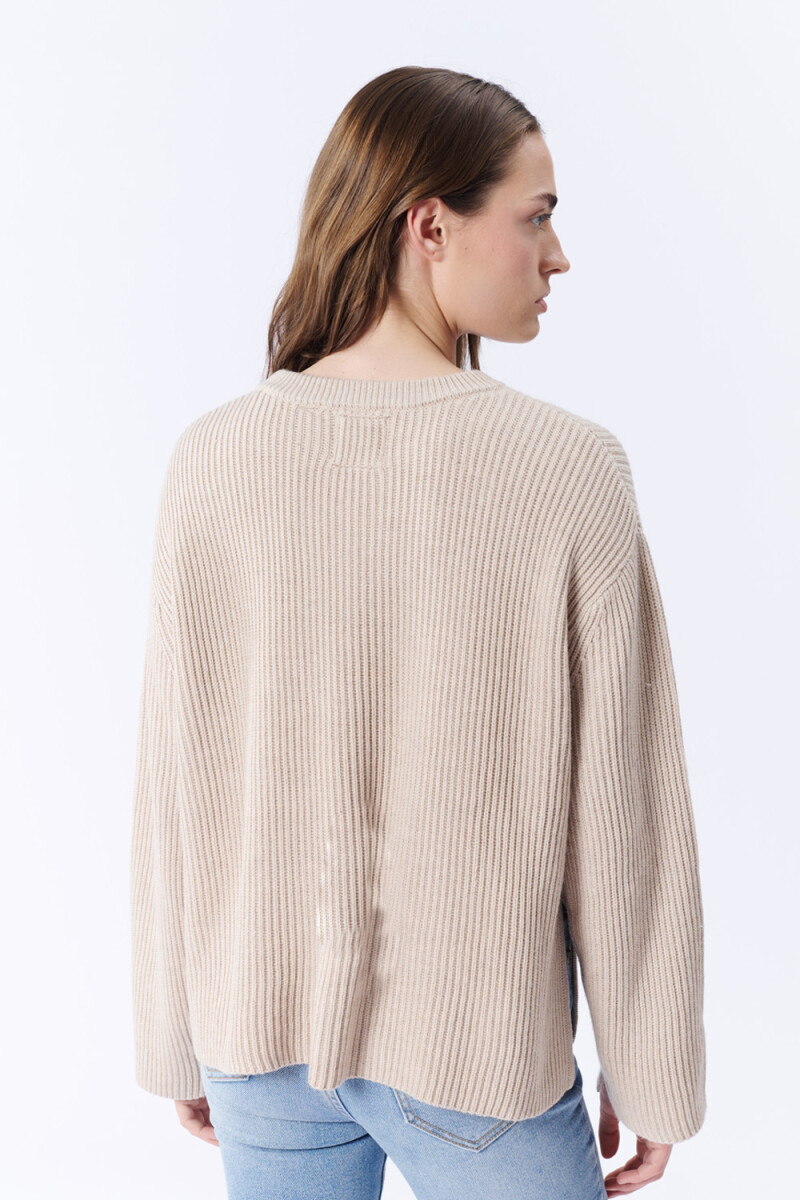 Buzo Punto Ingles Beige Melange