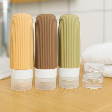 Frascos de Silicona para Viaje x5 Antiderrame 100ml Sc