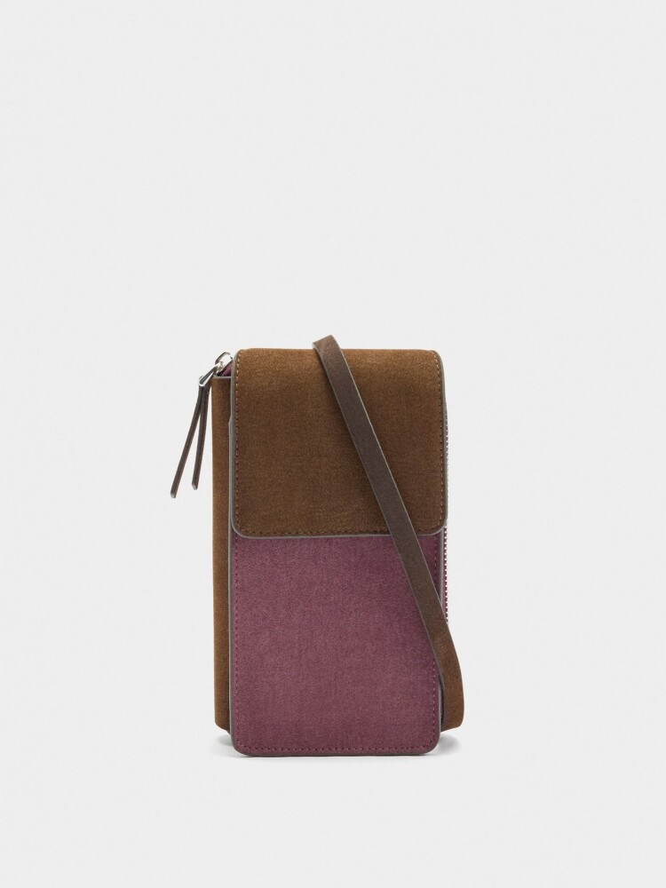 Bolsa Para Móvil Efecto Piel burdeos