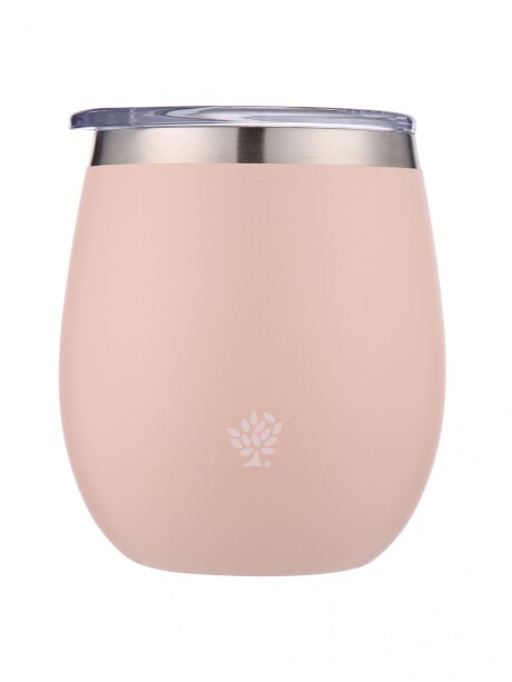 Mate Acero Inox. con Tapa Rosado