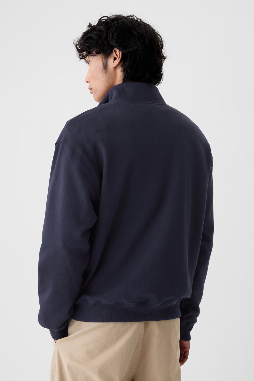 Buzo Deportivo Medio Cierre Logo Gap Hombre Navy Uniform