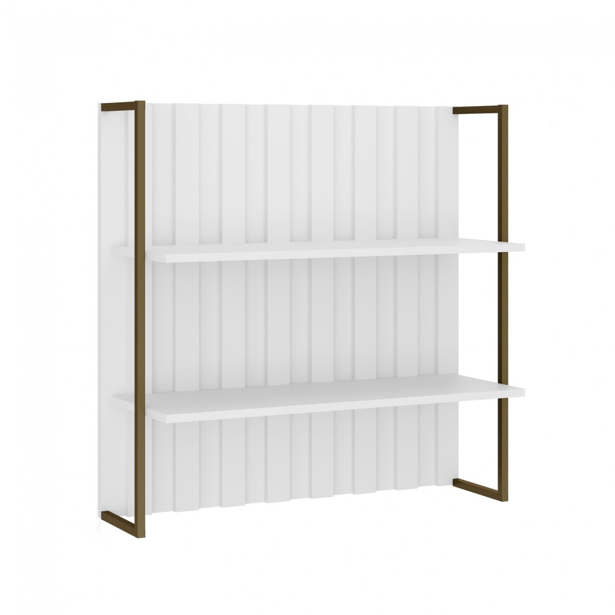 Aereo Americana 80 cm Listones Oro 2 Estantes Blanco 
