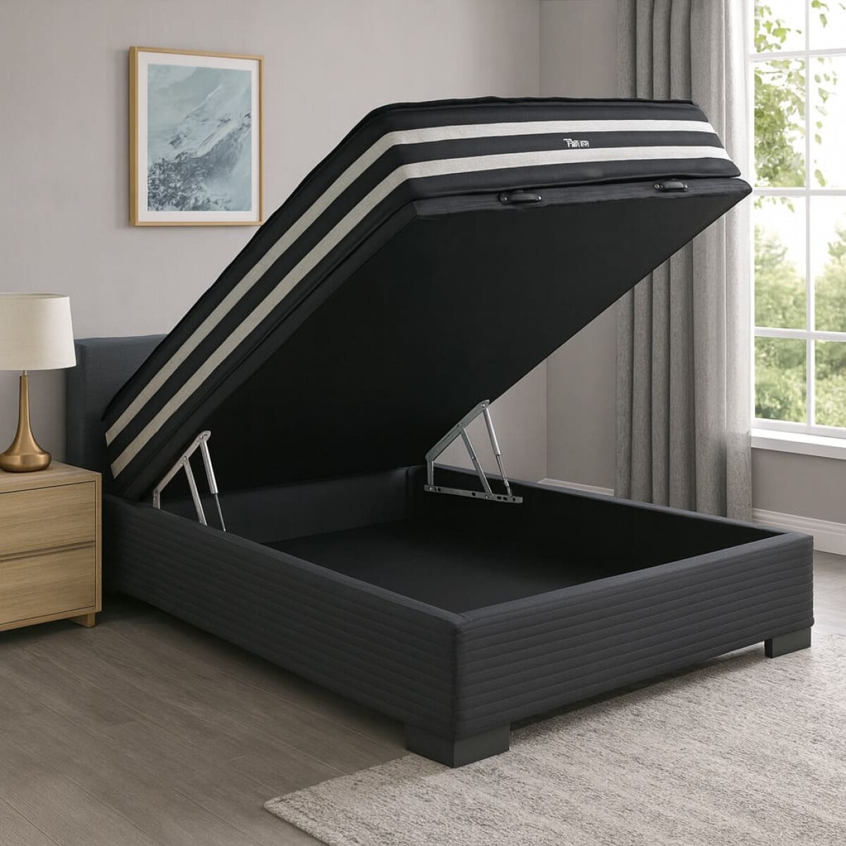 Sommier Baul SUPER MEGA Oggo® - Espuma y EPS - GARANTIA 1 AÑO - 2 Plaza - 138 cm - 180 Kg 
