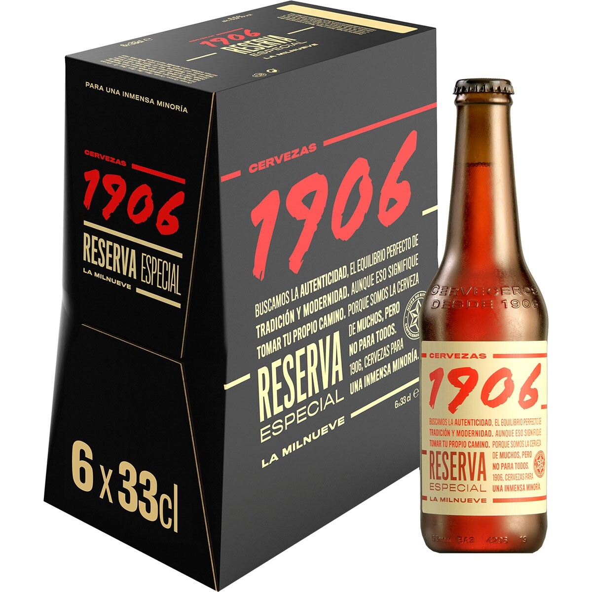 Pack 6 Cerveza 1906 Rubia Reserva Especial Botellas 330ML - 001 