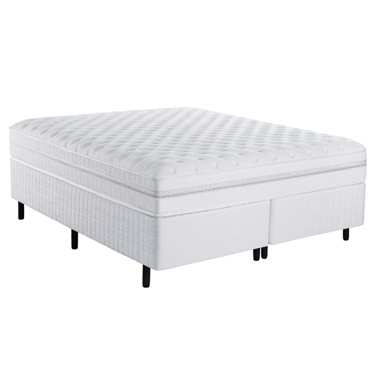 SOMMIER QUEEN SIZE BASE CAMA COLCHÓN DE ESPUMA Y RESORTE POCKET 