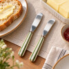 Set de 2 Espatulas para Untar Acero Inoxidable y Mango Rayas Verde