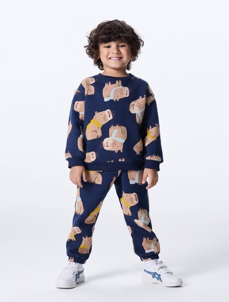 PANTALÓN INFANTIL ESTAMPADO AZUL
