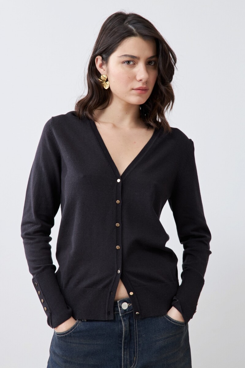 Cardigan escote V negro