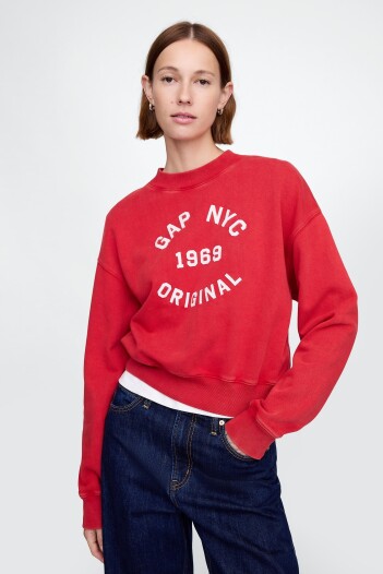 Buzo Deportivo Logo Gap Mujer Modern Red