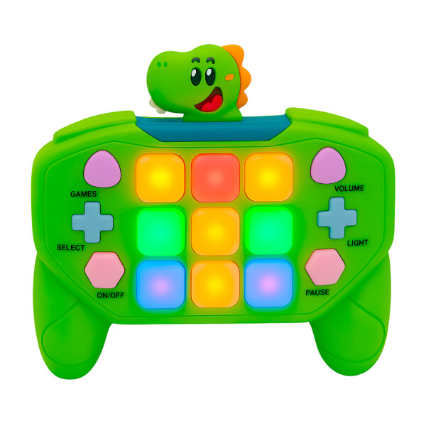 Joystick Consola Interactiva 15 Botones Con Luces Y Sonido Dinosaurio Verde