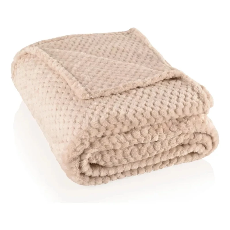 Manta Frazada Polar 1 Plaza Beige 150x200cm Manta Frazada Polar 1 Plaza Beige 150x200cm
