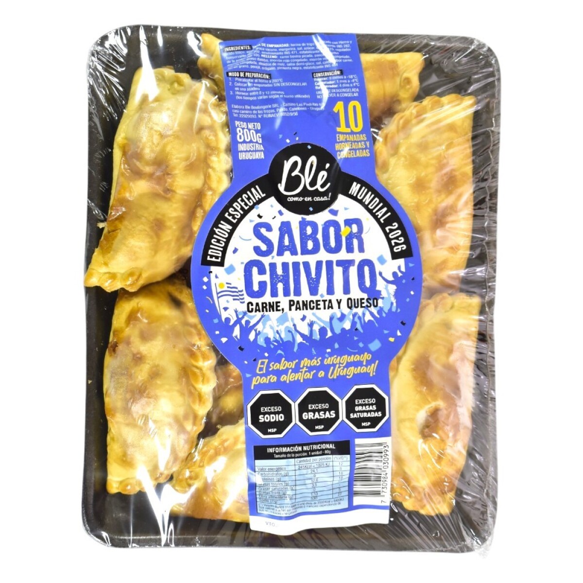 Bandeja de 10 Empanadas Horneadas Chivito 