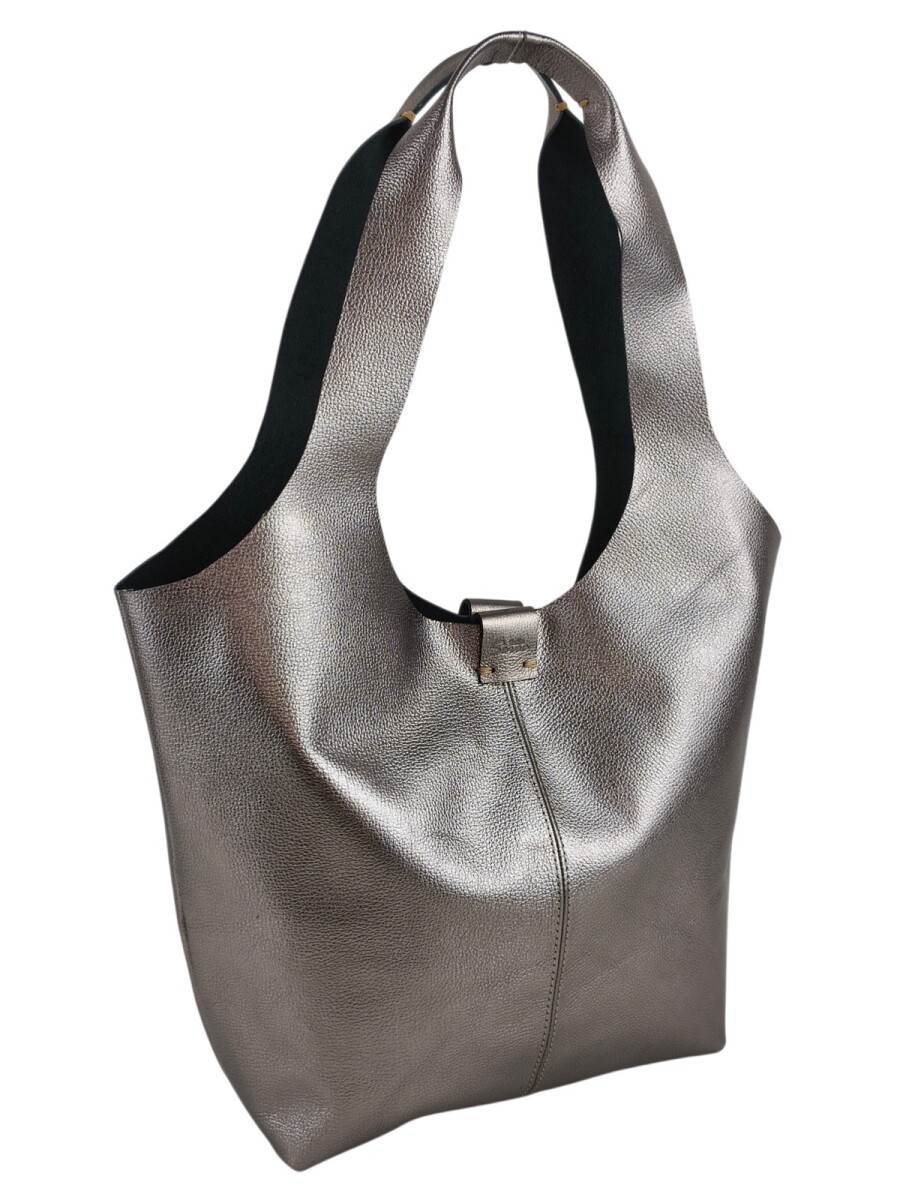 Tote Bag de Cuero Genuino - Peltre 