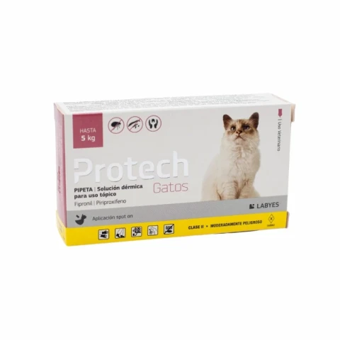 PROTECH PIPETA ANTIPULGAS CON ACCIÓN AMBIENTAL PARA GATOS HASTA 5 KG