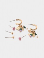 Set De Pendientes Con Piedras multicolor