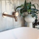 Griferia Lavatorio Pared Cuerpo Labrado En Bronce Cepillado - Serie Signature BRONCE-ROSE GOLD