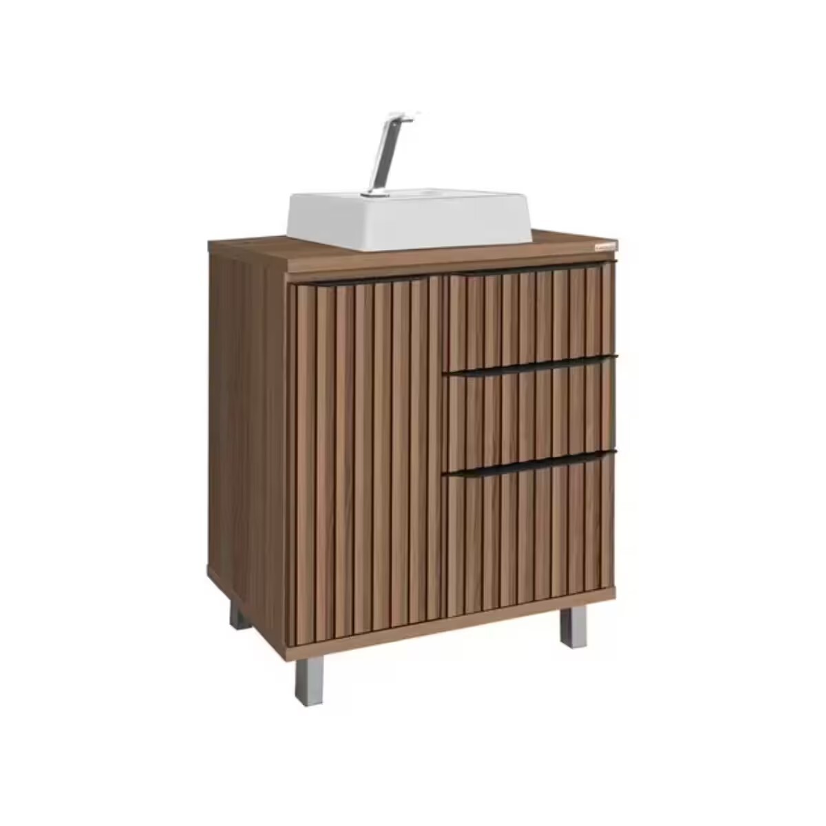 Mueble De Baño De Pie Cecilia Nogal 78cm Con Bacha 