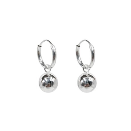 Par de aros de plata 925 con cuenta pasante. Par de aros de plata 925 con cuenta pasante.