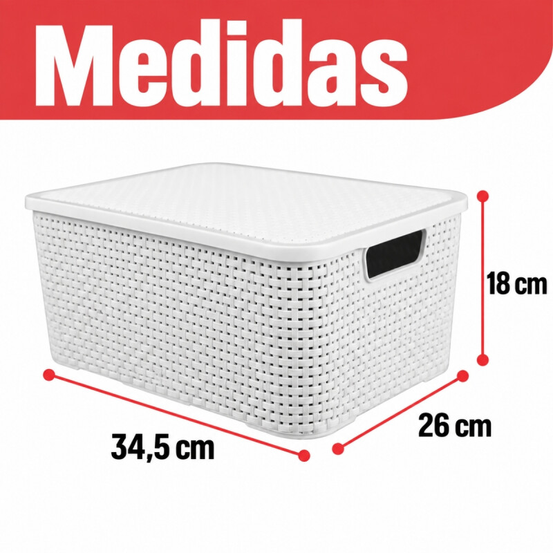 Caja ratán 15 lts BLANCO