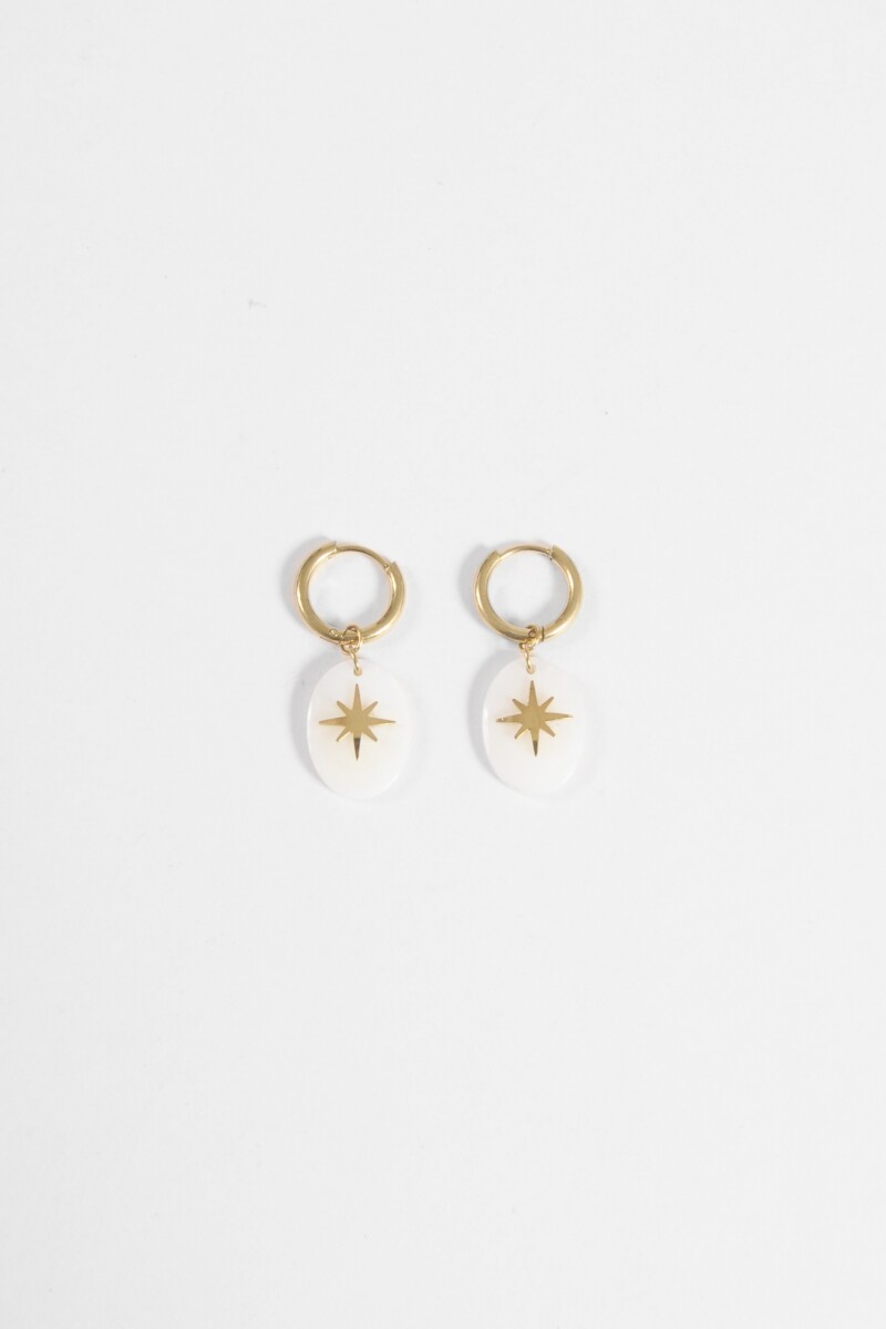 Aros acero dije estrella dorado